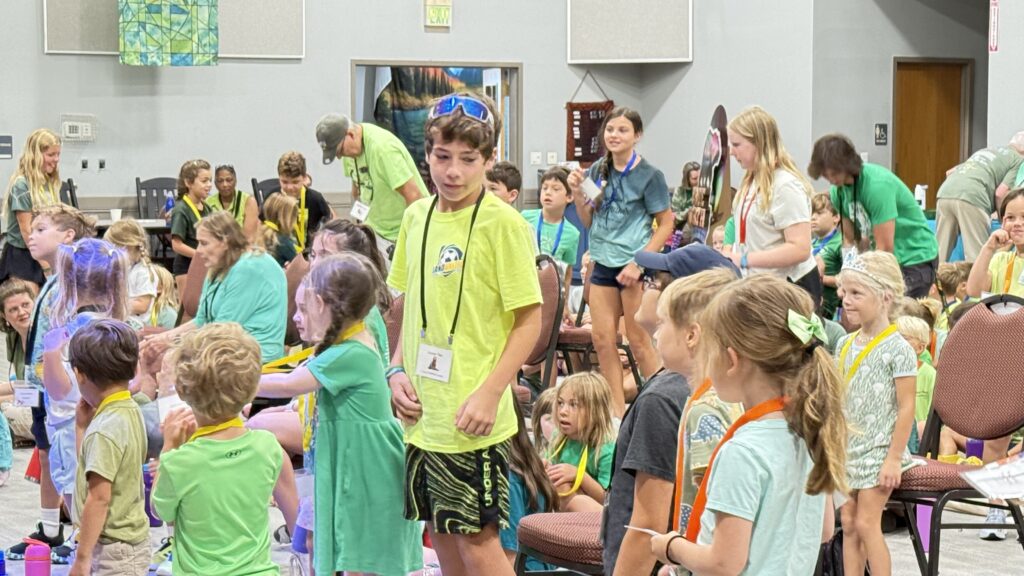 Children gathered together at a Harrison children's ministry event